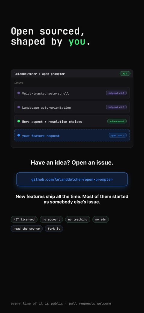 Open sourced, shaped by you